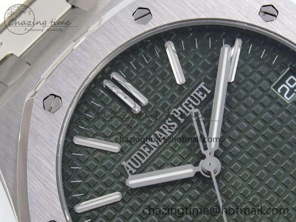 Royal Oak 41mm 15510 “50th Anniversary” SS SF 1:1 Best Edition Green Dial on SS Bracelet SA4302 Super Clone