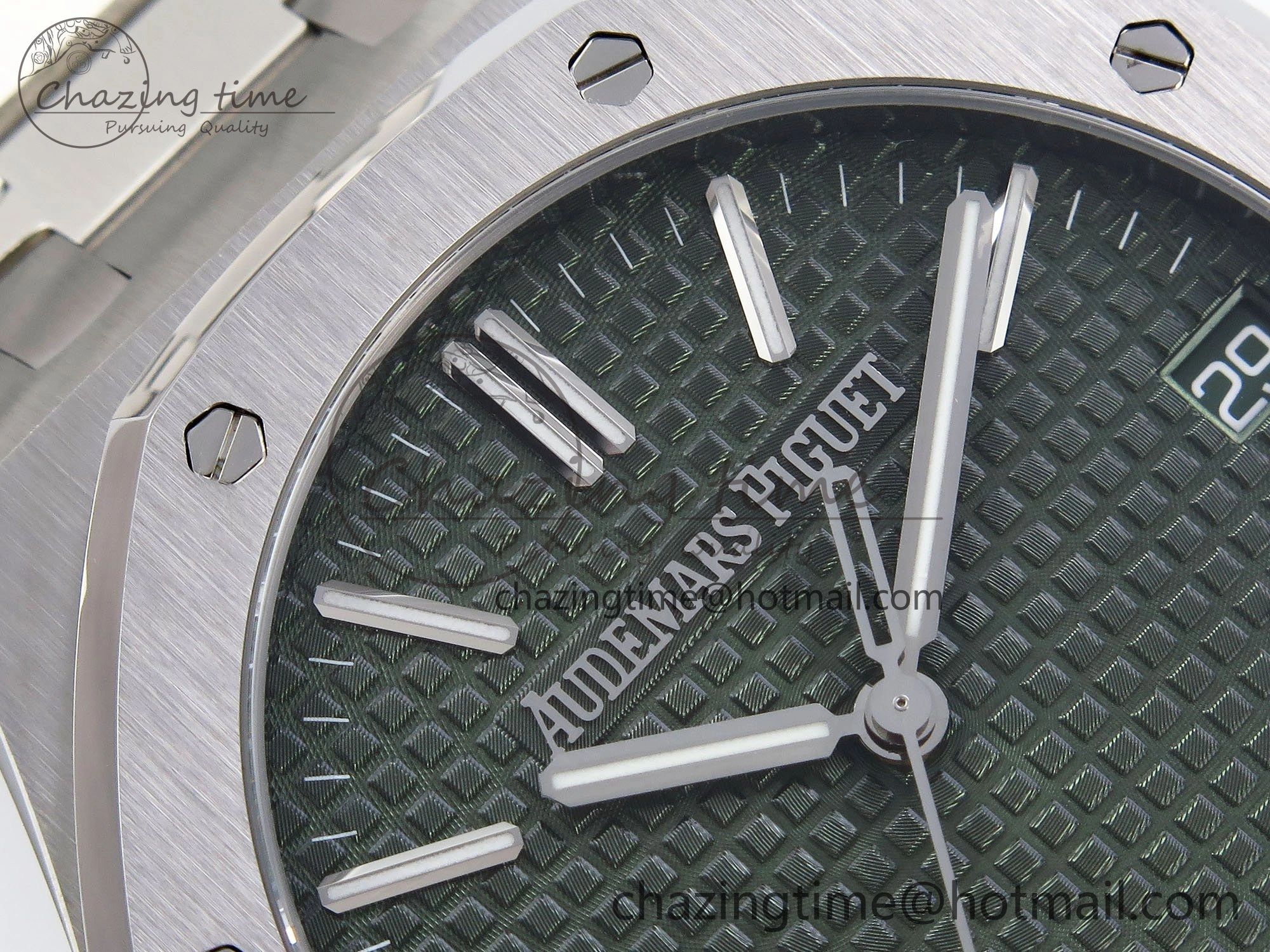 Royal Oak 41mm 15510 “50th Anniversary” SS SF 1:1 Best Edition Green Dial on SS Bracelet SA4302 Super Clone