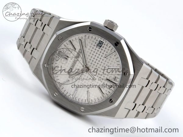 Royal Oak 41mm 15510 “50th Anniversary” SS SF 1:1 Best Edition White Dial on SS Bracelet SA4302 Super Clone