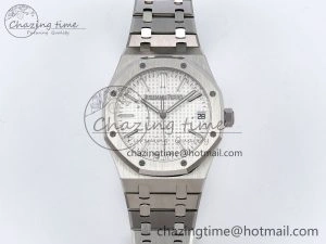 Royal Oak 41mm 15510 “50th Anniversary” SS SF 1:1 Best Edition White Dial on SS Bracelet SA4302 Super Clone