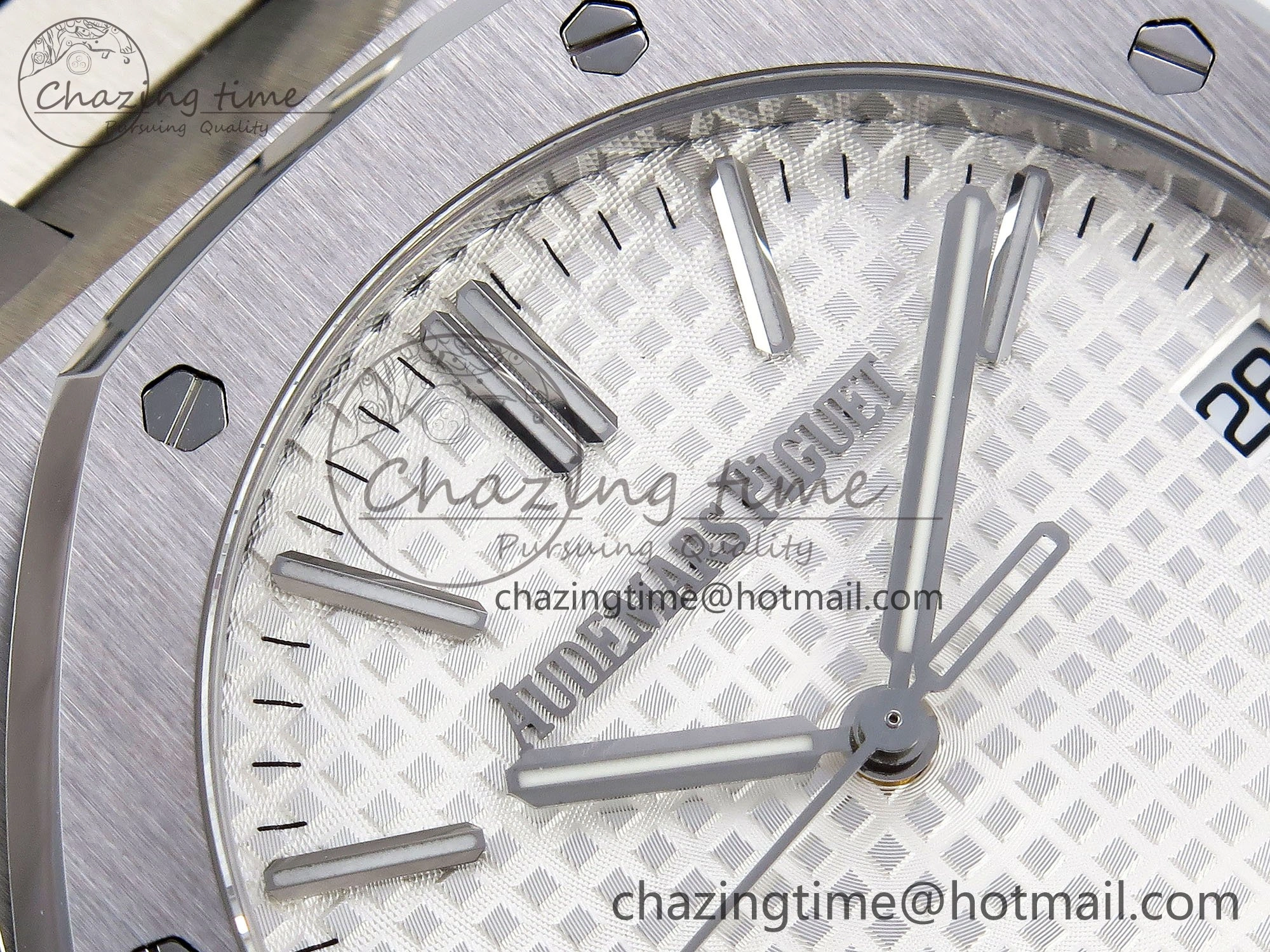 Royal Oak 41mm 15510 “50th Anniversary” SS SF 1:1 Best Edition White Dial on SS Bracelet SA4302 Super Clone