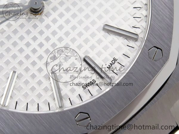 Royal Oak 41mm 15510 “50th Anniversary” SS SF 1:1 Best Edition White Dial on SS Bracelet SA4302 Super Clone