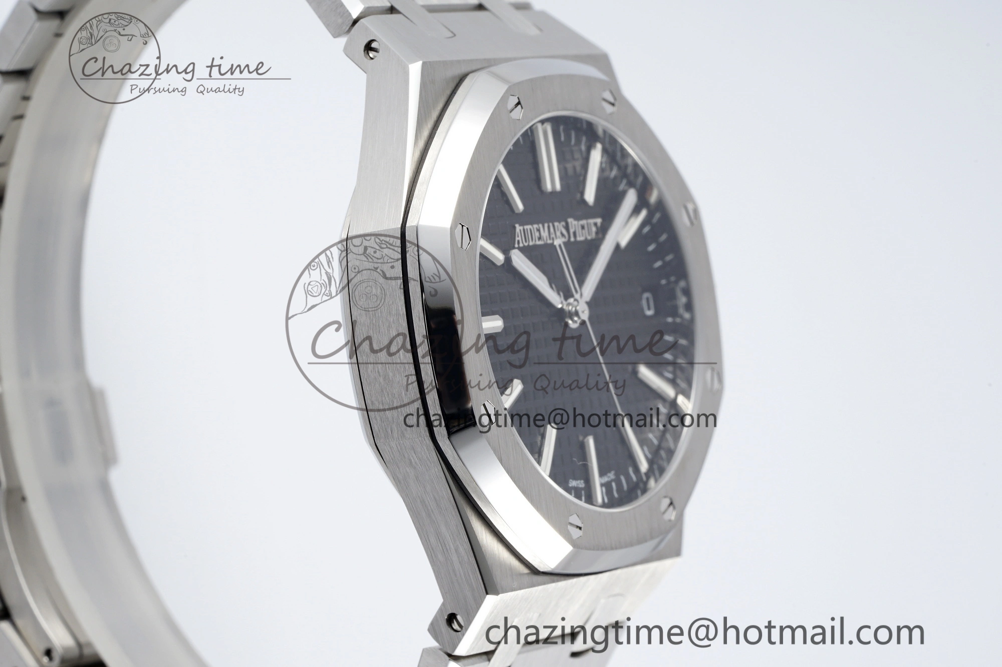 Royal Oak 41mm 15510 “50th Anniversary” SS ZF 1:1 Best Edition Black Textured Dial on SS Bracelet A4302