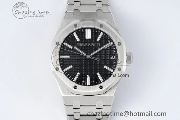 Royal Oak 41mm 15510 “50th Anniversary” SS ZF 1:1 Best Edition Black Textured Dial on SS Bracelet A4302