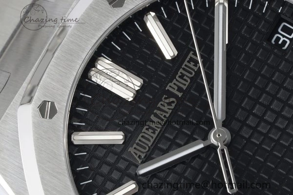 Royal Oak 41mm 15510 “50th Anniversary” SS ZF 1:1 Best Edition Black Textured Dial on SS Bracelet A4302