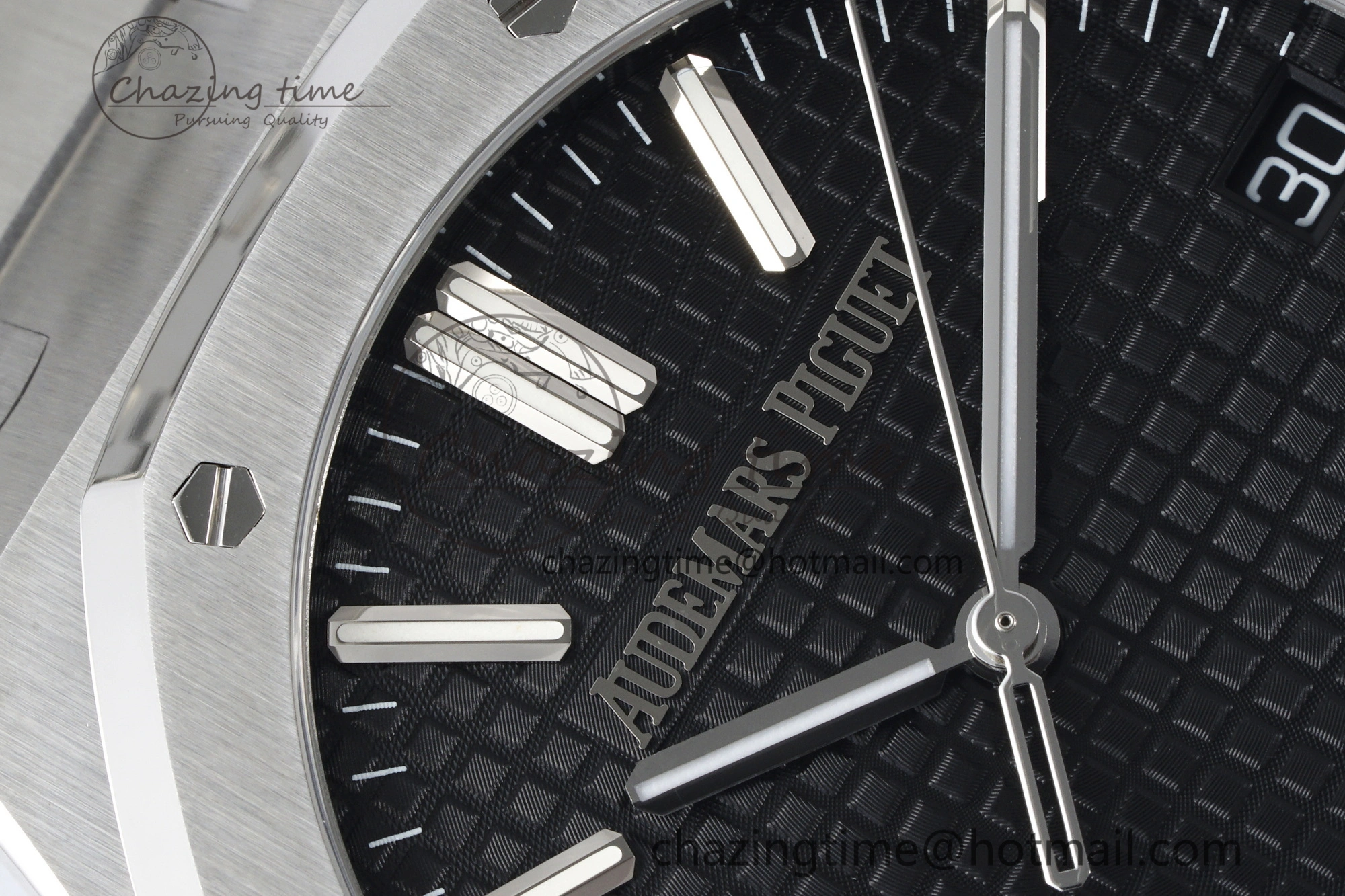 Royal Oak 41mm 15510 “50th Anniversary” SS ZF 1:1 Best Edition Black Textured Dial on SS Bracelet A4302