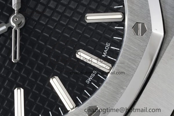 Royal Oak 41mm 15510 “50th Anniversary” SS ZF 1:1 Best Edition Black Textured Dial on SS Bracelet A4302