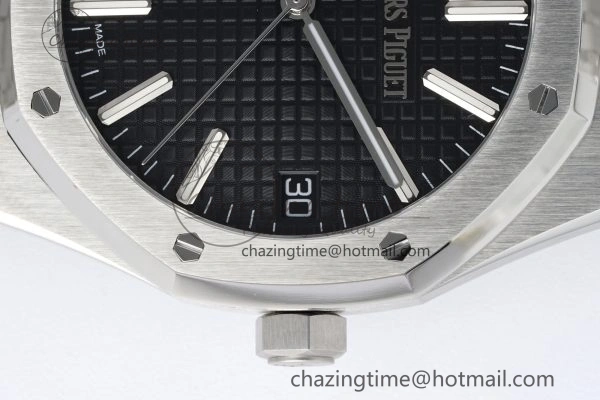 Royal Oak 41mm 15510 “50th Anniversary” SS ZF 1:1 Best Edition Black Textured Dial on SS Bracelet A4302