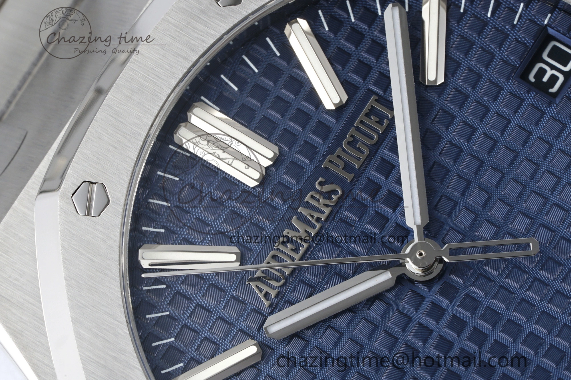 Royal Oak 41mm 15510 “50th Anniversary” SS ZF 1:1 Best Edition Blue Textured Dial on SS Bracelet A4302
