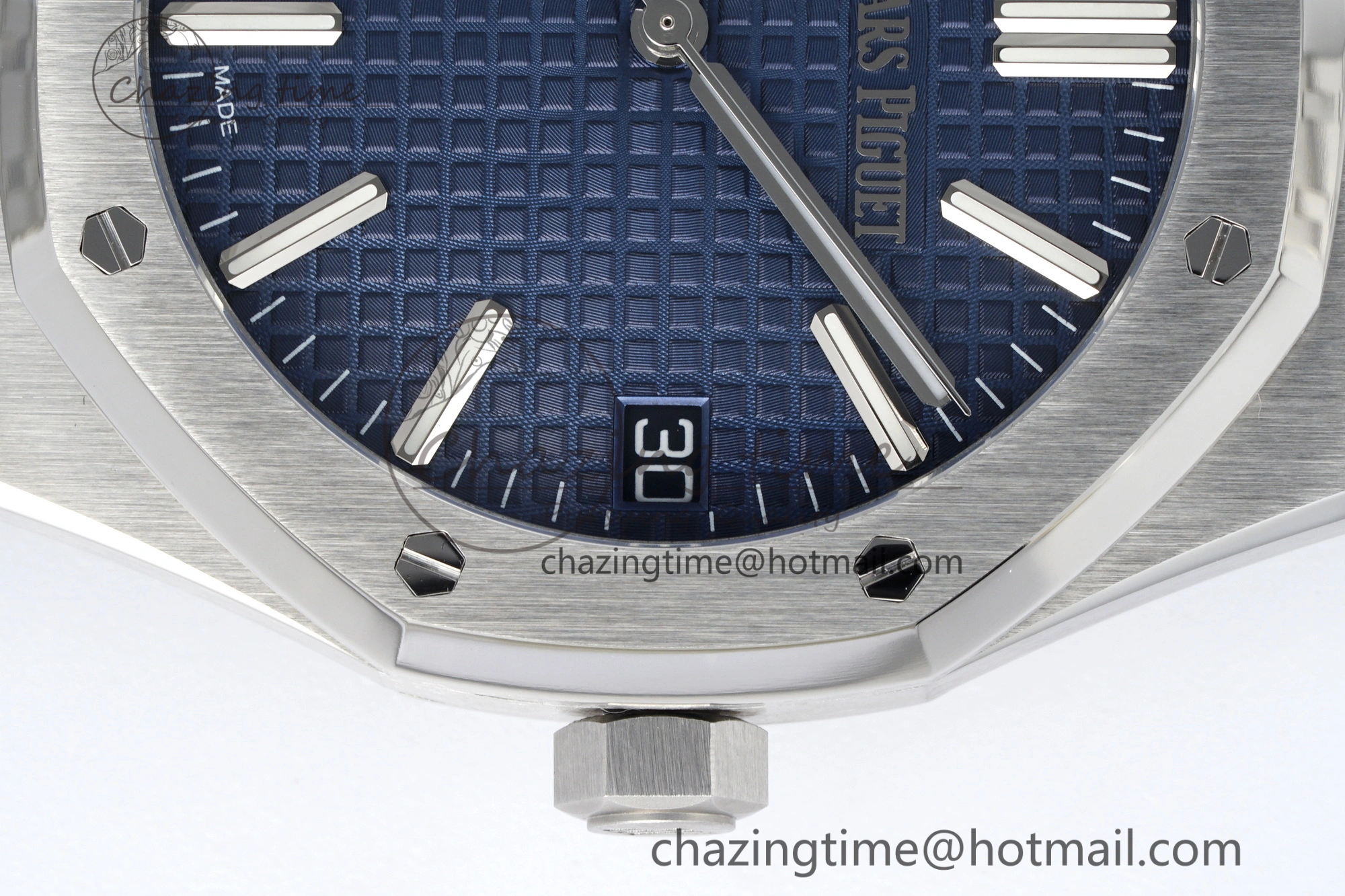Royal Oak 41mm 15510 “50th Anniversary” SS ZF 1:1 Best Edition Blue Textured Dial on SS Bracelet A4302