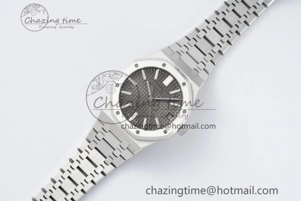 Royal Oak 41mm 15510 “50th Anniversary” SS ZF 1:1 Best Edition Gray Textured Dial on SS Bracelet A4302