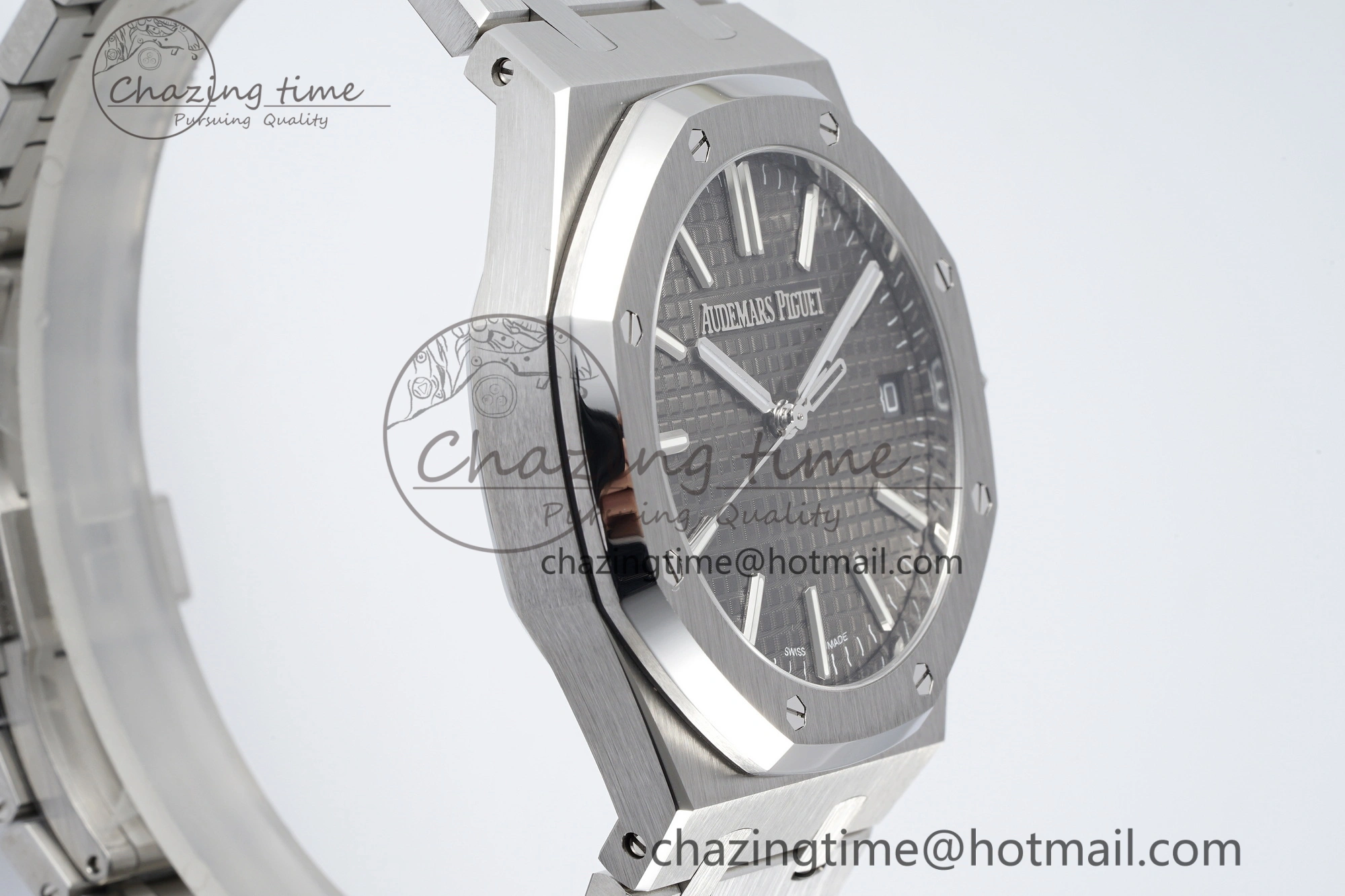 Royal Oak 41mm 15510 “50th Anniversary” SS ZF 1:1 Best Edition Gray Textured Dial on SS Bracelet A4302