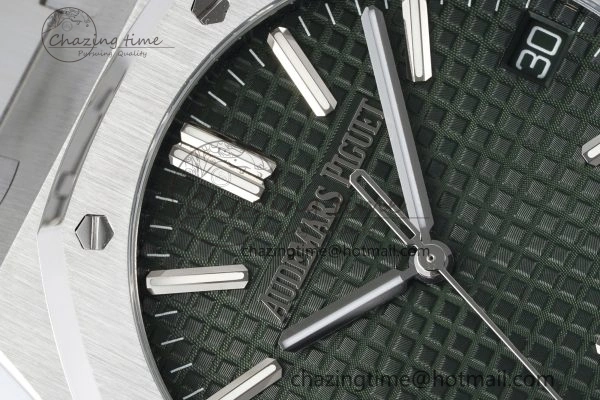 Royal Oak 41mm 15510 “50th Anniversary” SS ZF 1:1 Best Edition Green Textured Dial on SS Bracelet A4302