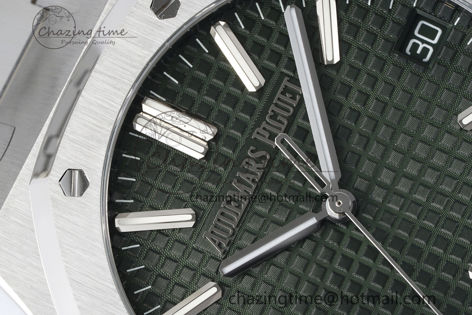 Royal Oak 41mm 15510 “50th Anniversary” SS ZF 1:1 Best Edition Green Textured Dial on SS Bracelet A4302
