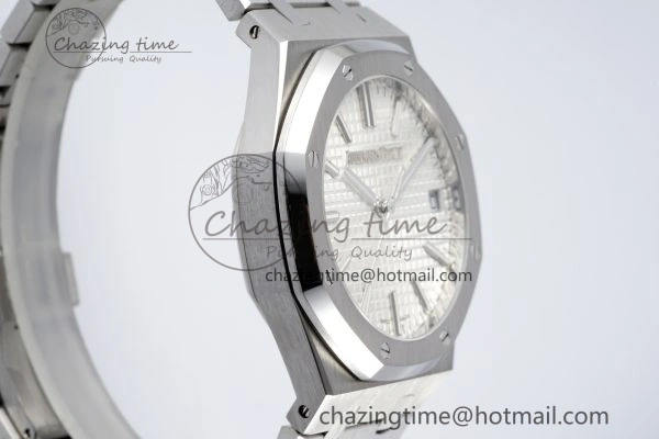 Royal Oak 41mm 15510 “50th Anniversary” SS ZF 1:1 Best Edition White Textured Dial on SS Bracelet A4302