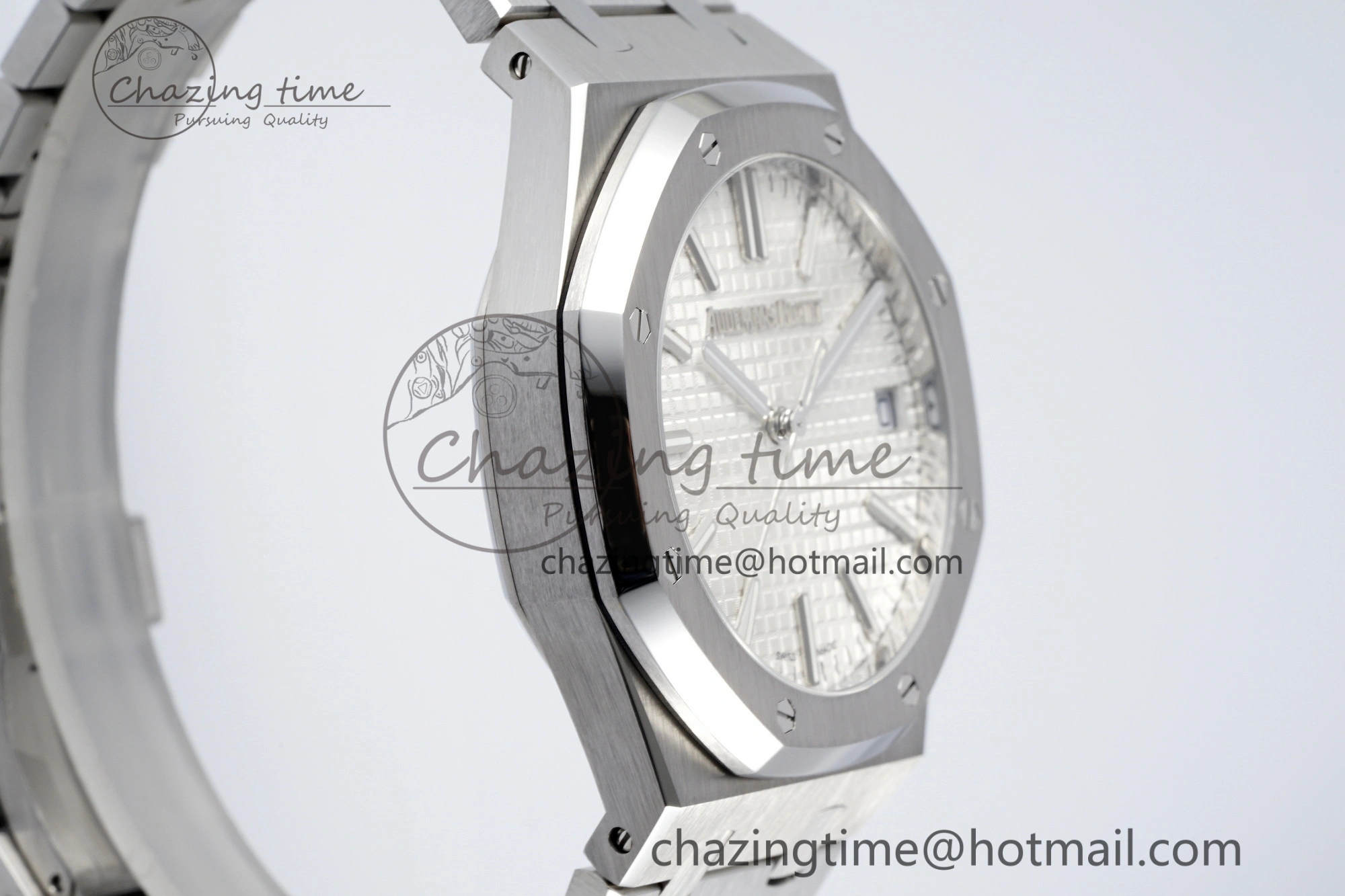 Royal Oak 41mm 15510 “50th Anniversary” SS ZF 1:1 Best Edition White Textured Dial on SS Bracelet A4302