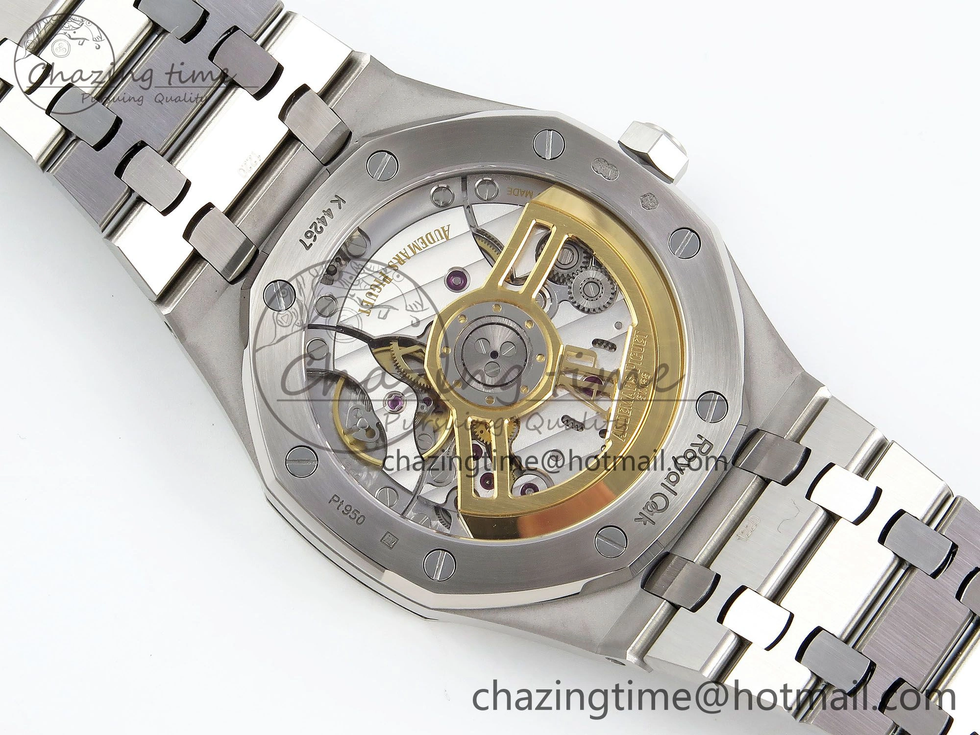 Royal Oak 41mm 15510 Frosted SS APSF 1:1 Best Edition Black Textured Dial on SS Bracelet SA4302 Super Clone