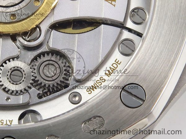 Royal Oak 41mm 15510 Frosted SS APSF 1:1 Best Edition Black Textured Dial on SS Bracelet SA4302 Super Clone