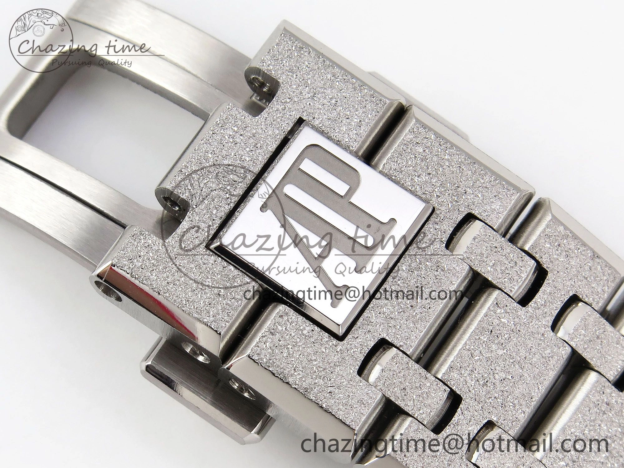 Royal Oak 41mm 15510 Frosted SS APSF 1:1 Best Edition Black Textured Dial on SS Bracelet SA4302 Super Clone