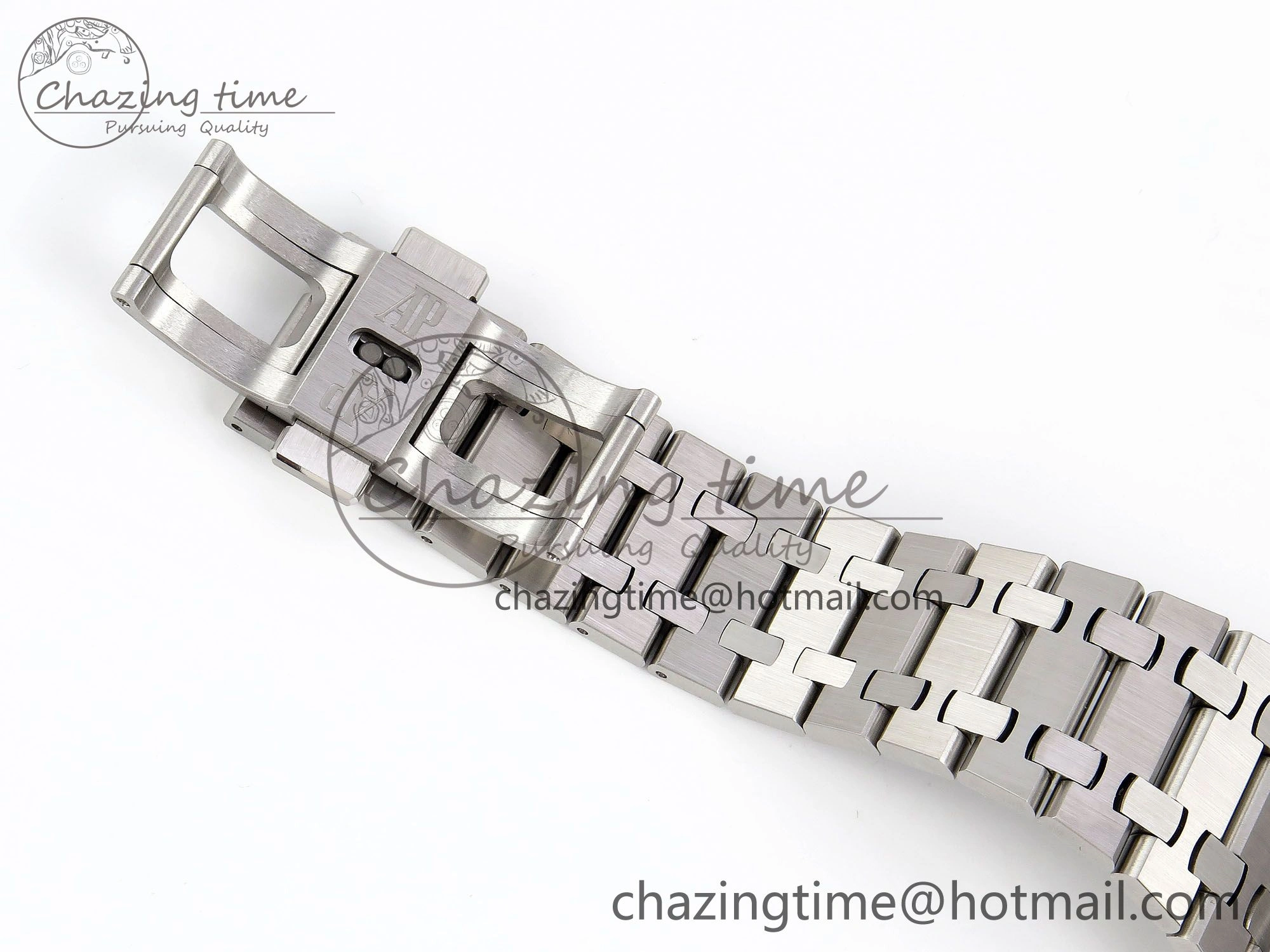 Royal Oak 41mm 15510 Frosted SS APSF 1:1 Best Edition Black Textured Dial on SS Bracelet SA4302 Super Clone