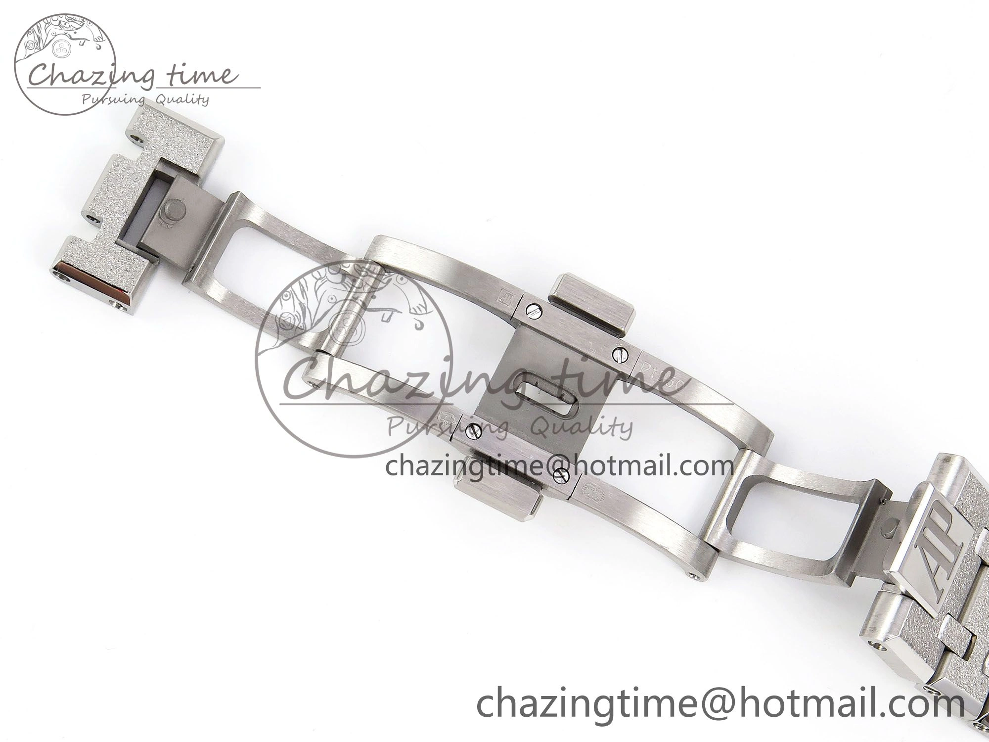 Royal Oak 41mm 15510 Frosted SS APSF 1:1 Best Edition Black Textured Dial on SS Bracelet SA4302 Super Clone