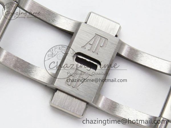 Royal Oak 41mm 15510 Frosted SS APSF 1:1 Best Edition Black Textured Dial on SS Bracelet SA4302 Super Clone