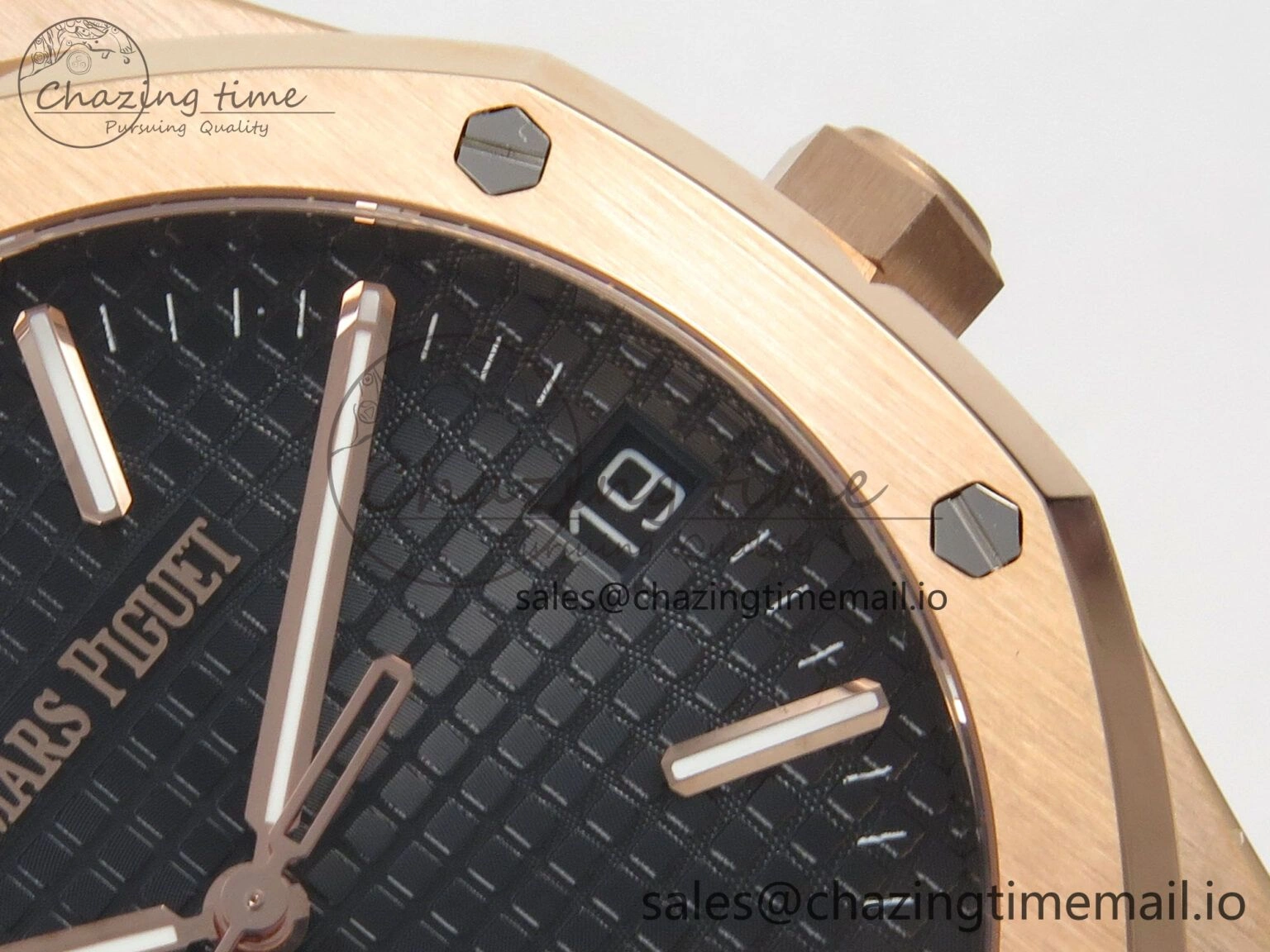 Royal Oak 41mm 15510 RG RSF 1:1 Best Edition Black Dial on RG Bracelet SA4302 Super Clone