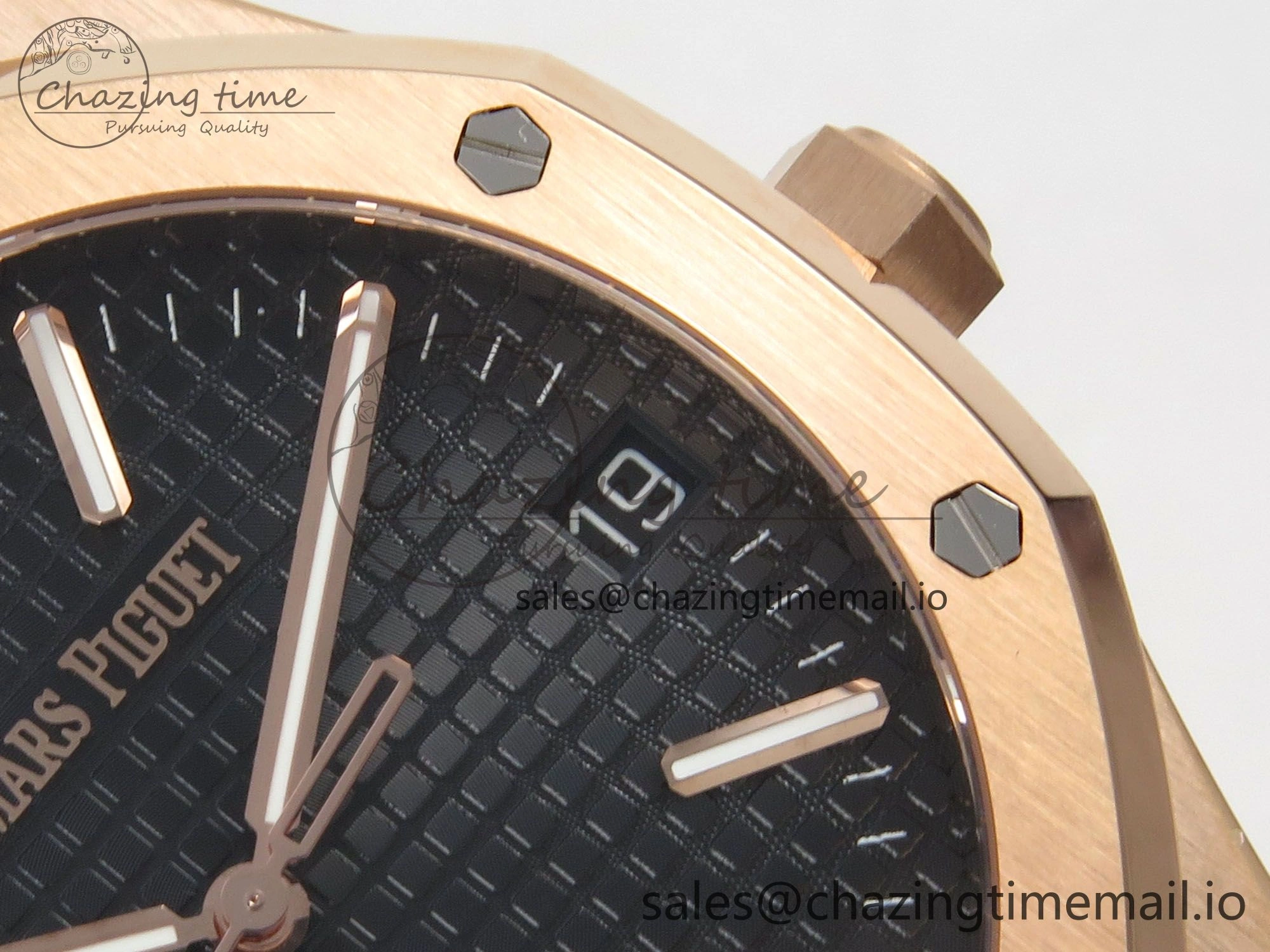 Royal Oak 41mm 15510 RG RSF 1:1 Best Edition Black Dial on RG Bracelet SA4302 Super Clone