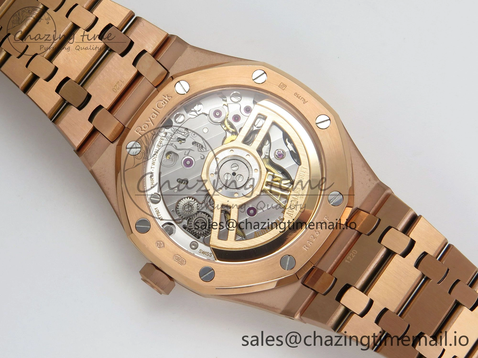 Royal Oak 41mm 15510 RG RSF 1:1 Best Edition Black Dial on RG Bracelet SA4302 Super Clone