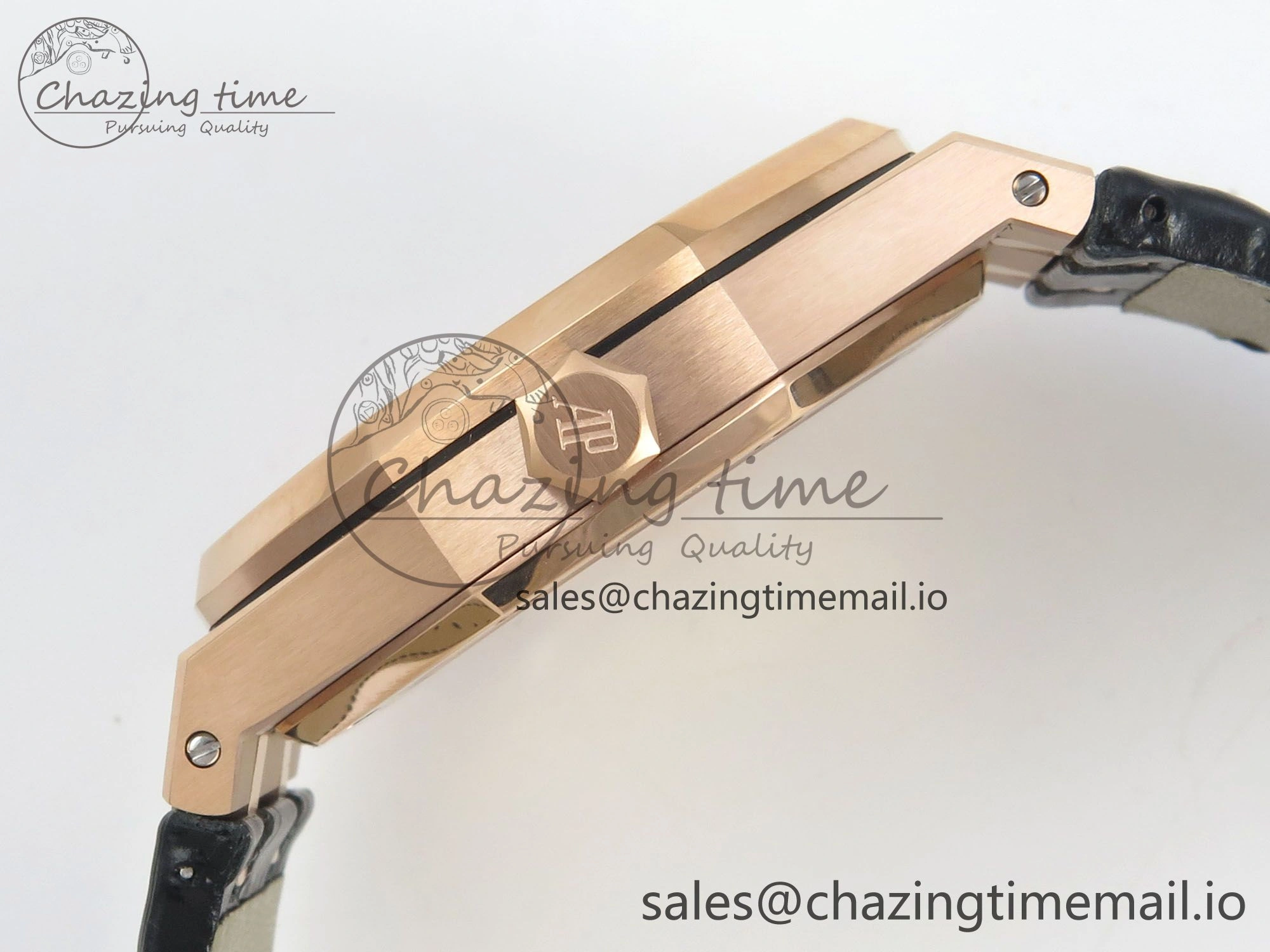 Royal Oak 41mm 15510 RG RSF 1:1 Best Edition Blue Dial on Black leather strap SA4302 Super Clone
