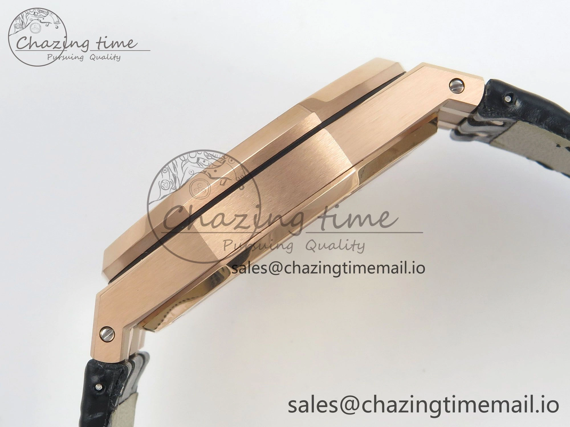 Royal Oak 41mm 15510 RG RSF 1:1 Best Edition Blue Dial on Black leather strap SA4302 Super Clone