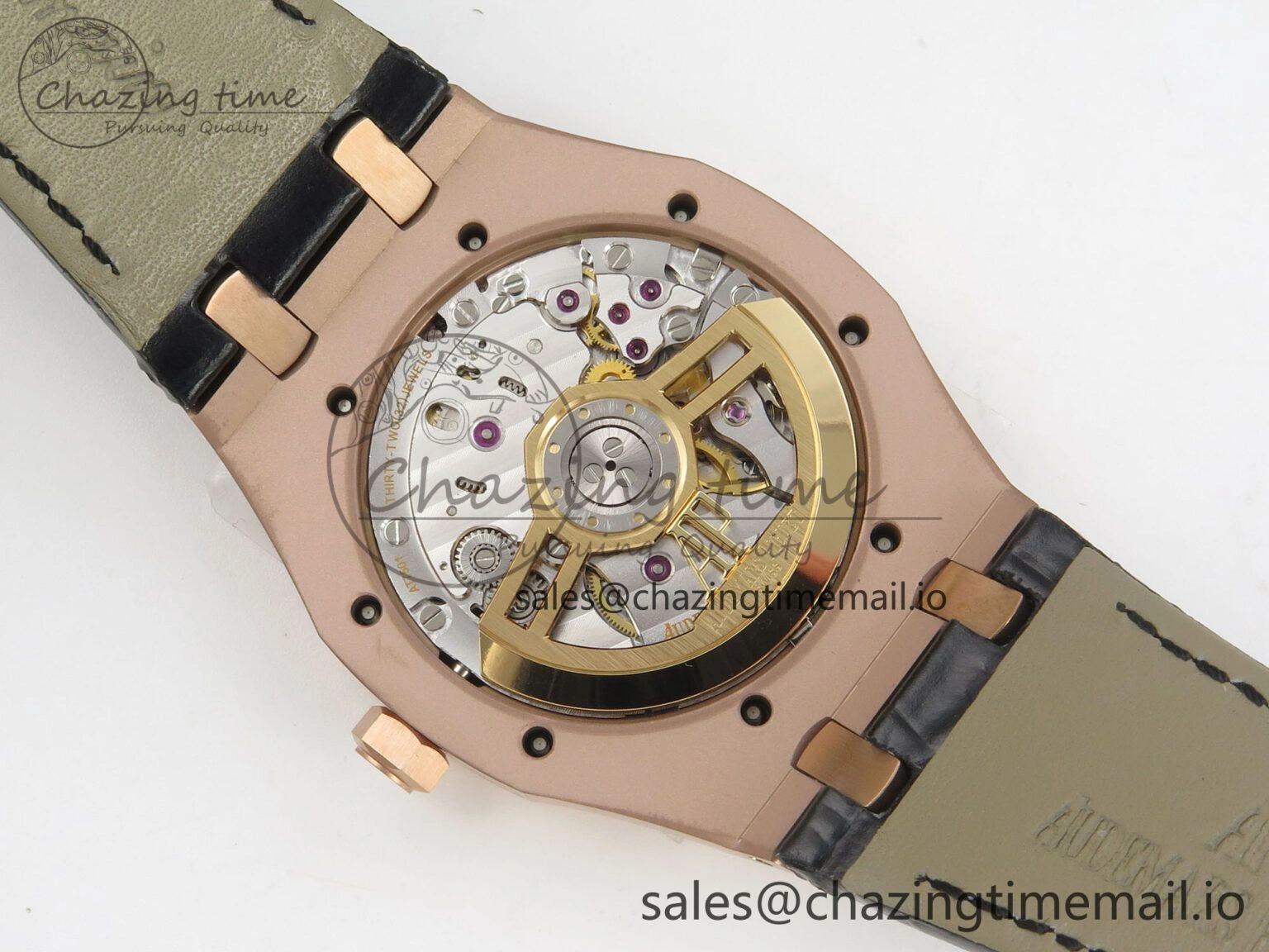 Royal Oak 41mm 15510 RG RSF 1:1 Best Edition Blue Dial on Black leather strap SA4302 Super Clone