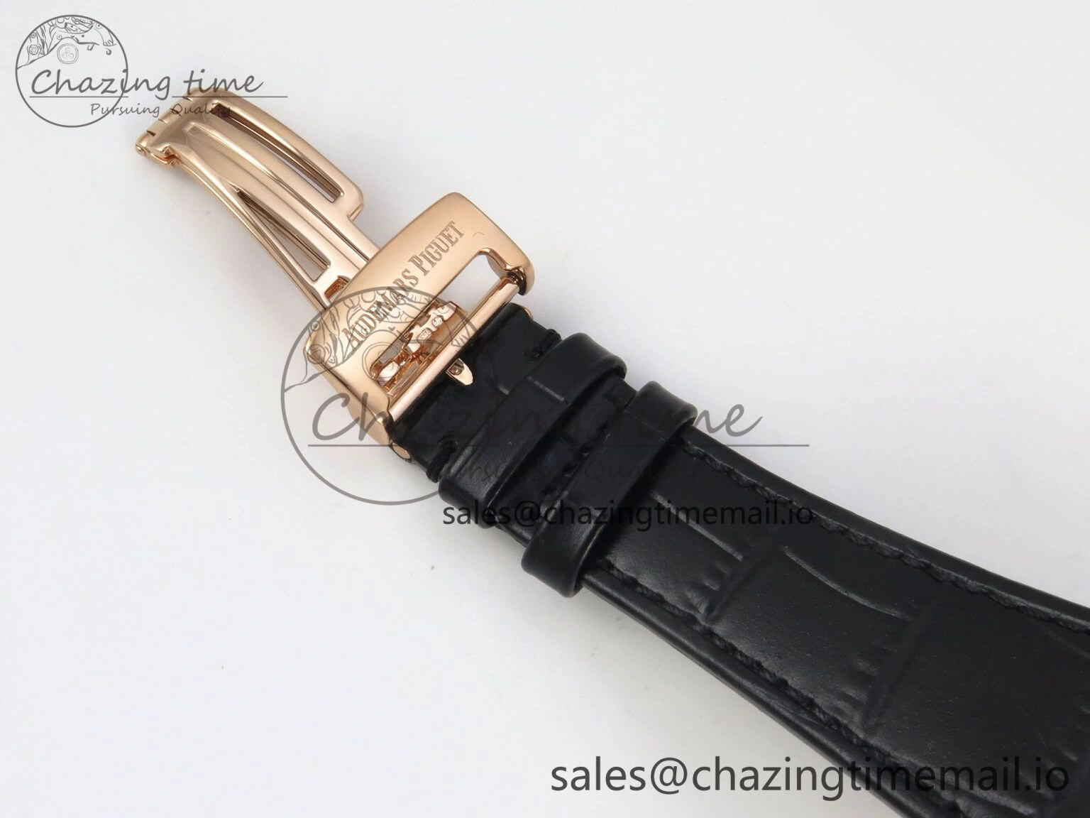 Royal Oak 41mm 15510 RG RSF 1:1 Best Edition Blue Dial on Black leather strap SA4302 Super Clone