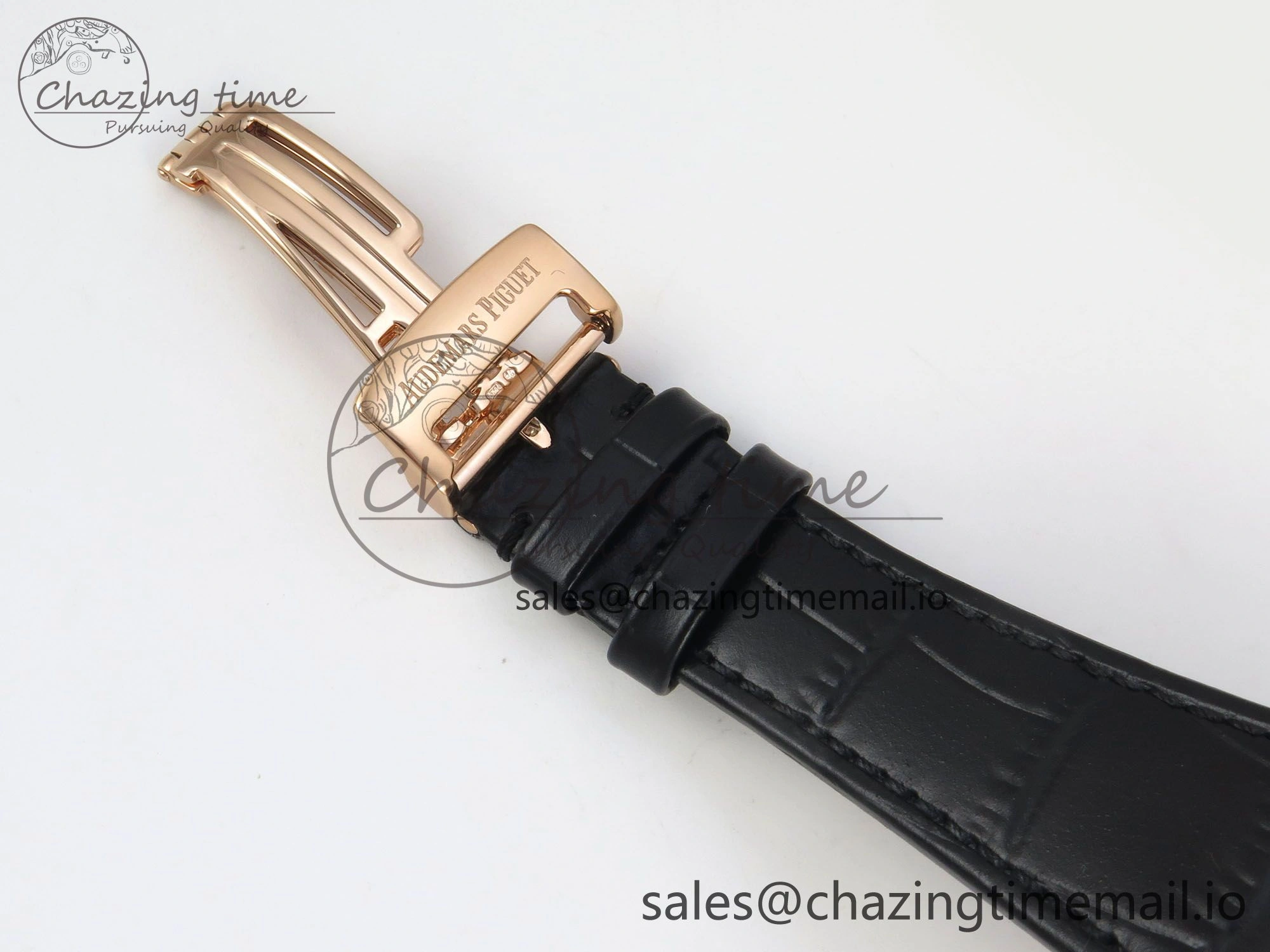 Royal Oak 41mm 15510 RG RSF 1:1 Best Edition Blue Dial on Black leather strap SA4302 Super Clone