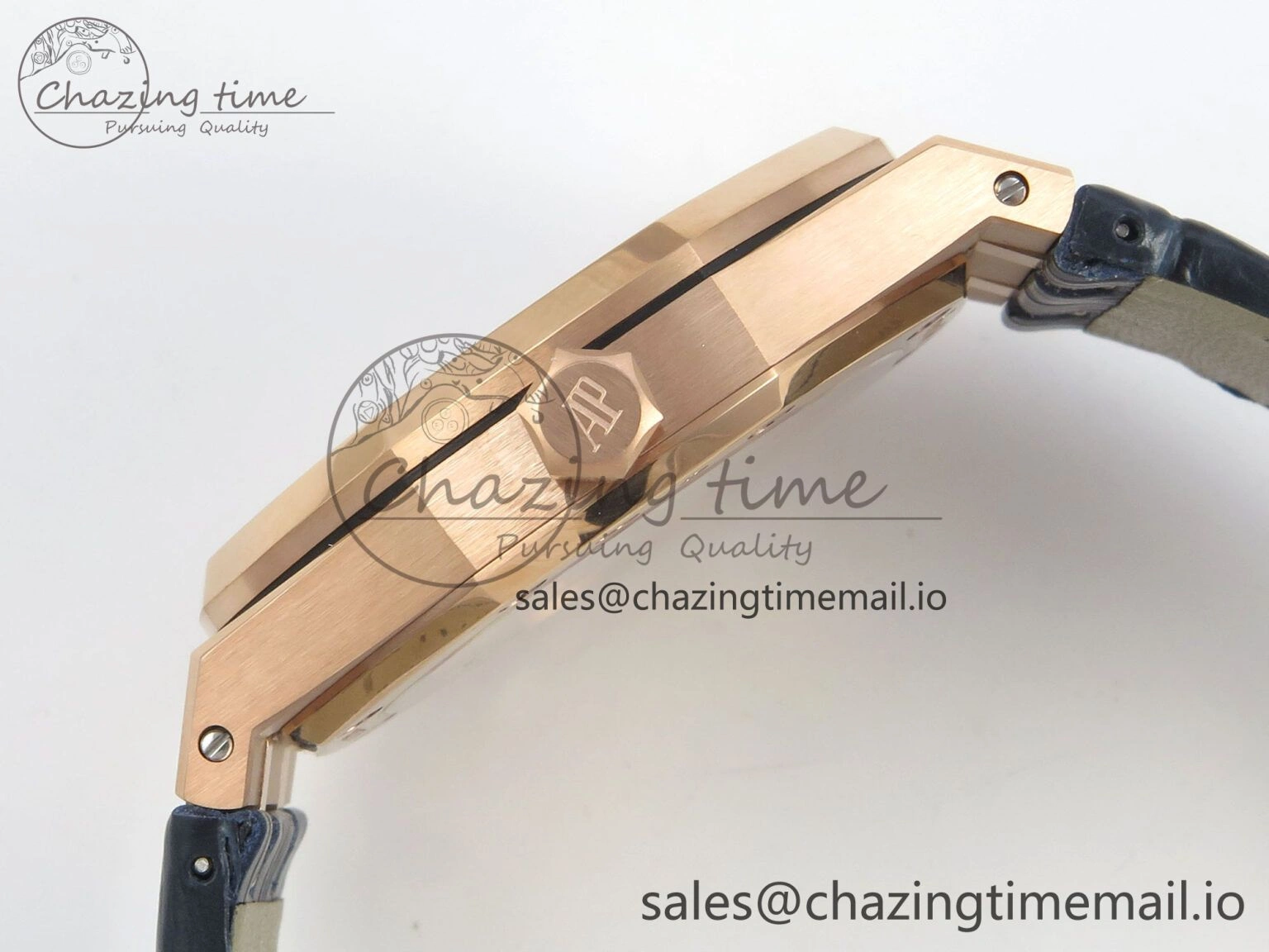 Royal Oak 41mm 15510 RG RSF 1:1 Best Edition Blue Dial on Blue leather strap SA4302 Super Clone