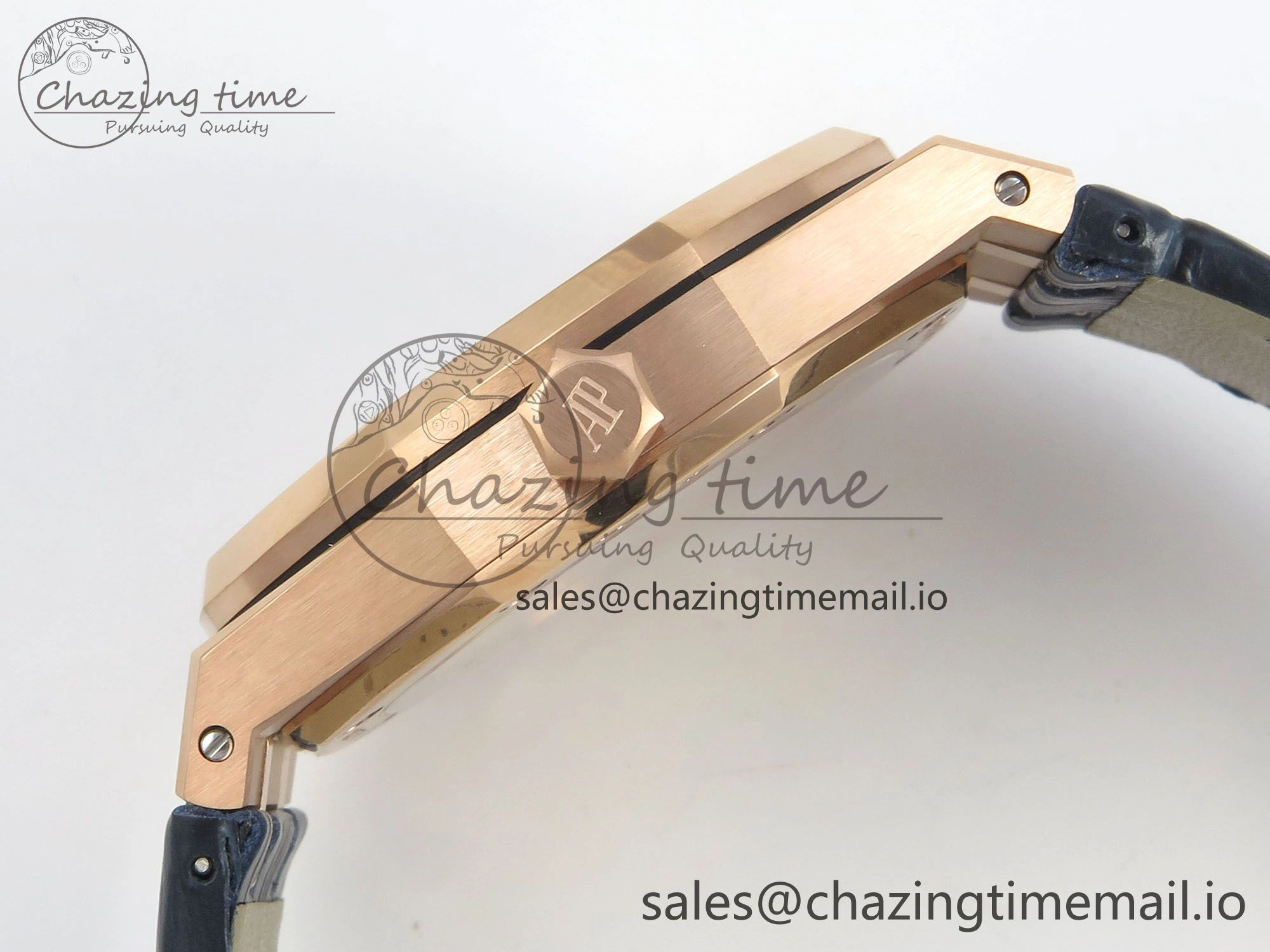 Royal Oak 41mm 15510 RG RSF 1:1 Best Edition Blue Dial on Blue leather strap SA4302 Super Clone