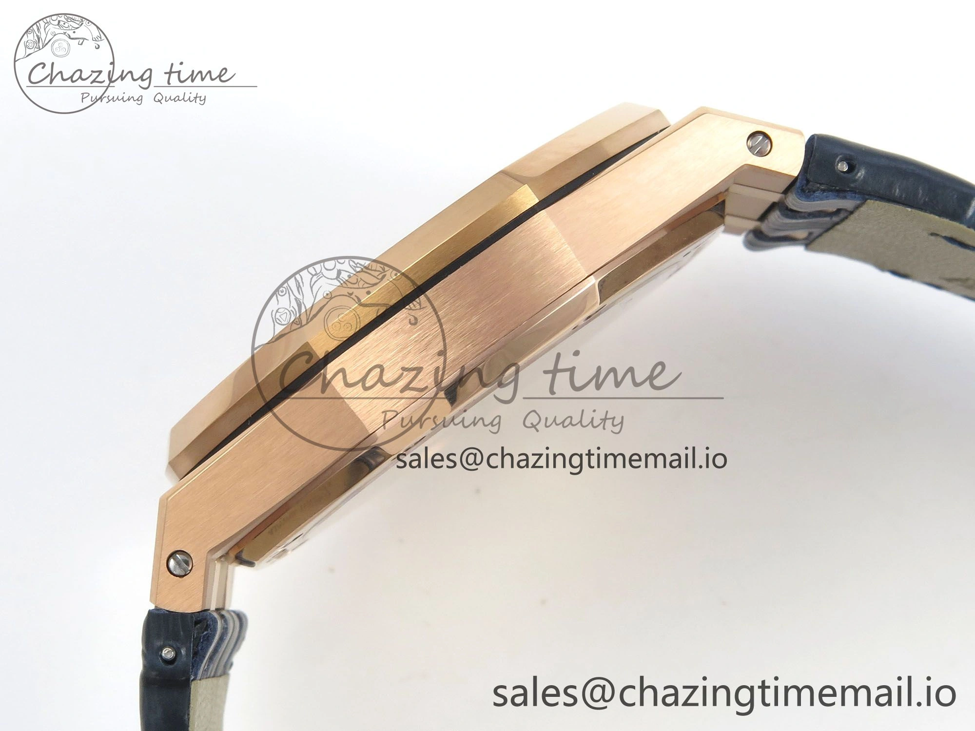 Royal Oak 41mm 15510 RG RSF 1:1 Best Edition Blue Dial on Blue leather strap SA4302 Super Clone