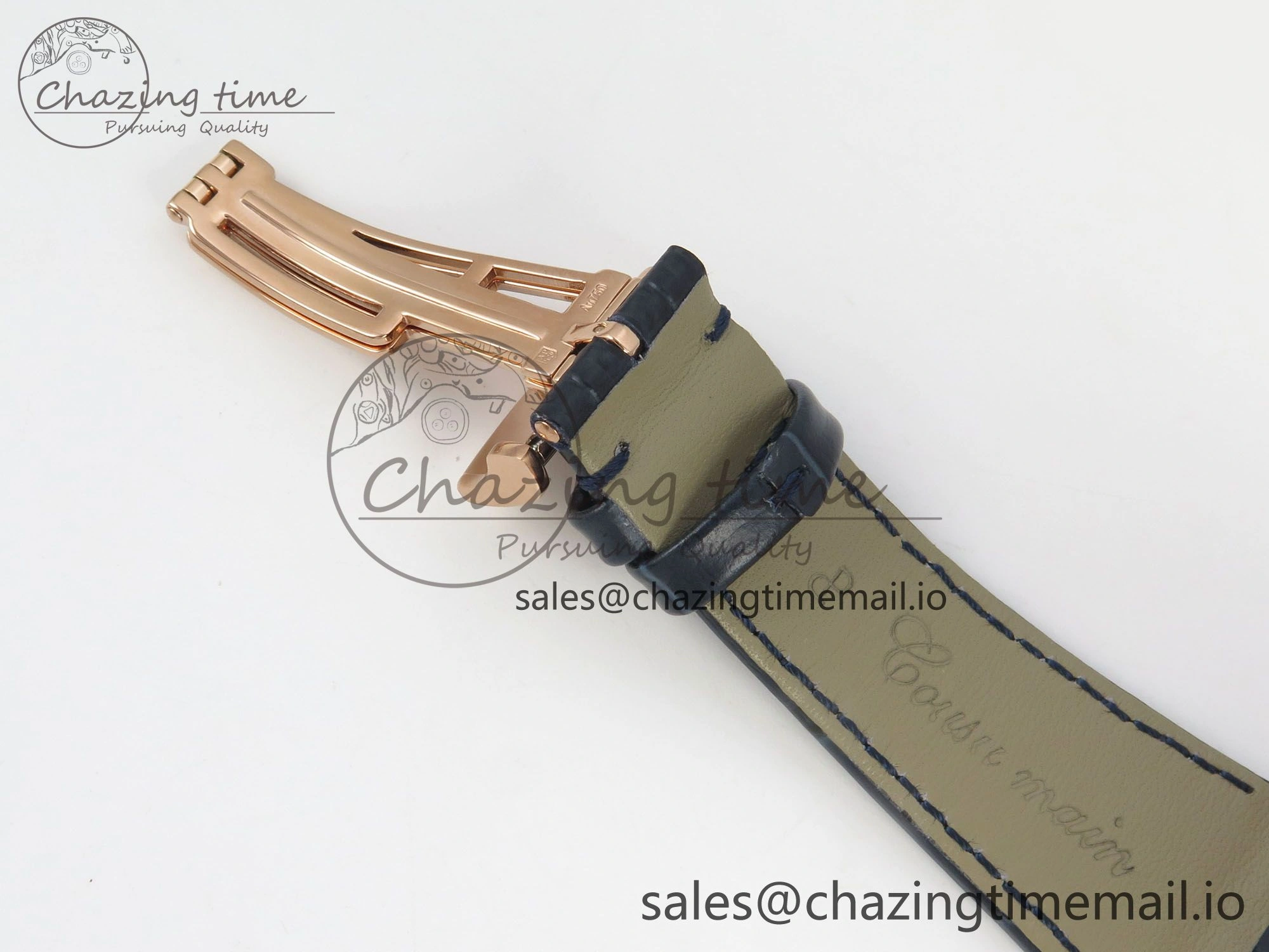 Royal Oak 41mm 15510 RG RSF 1:1 Best Edition Blue Dial on Blue leather strap SA4302 Super Clone