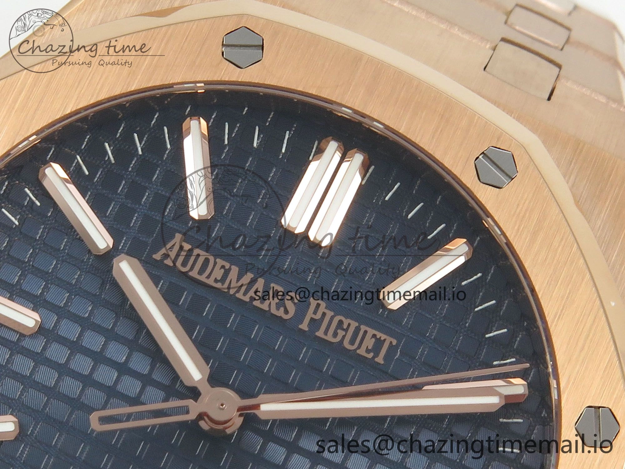 Royal Oak 41mm 15510 RG RSF 1:1 Best Edition Blue Dial on RG Bracelet SA4302 Super Clone