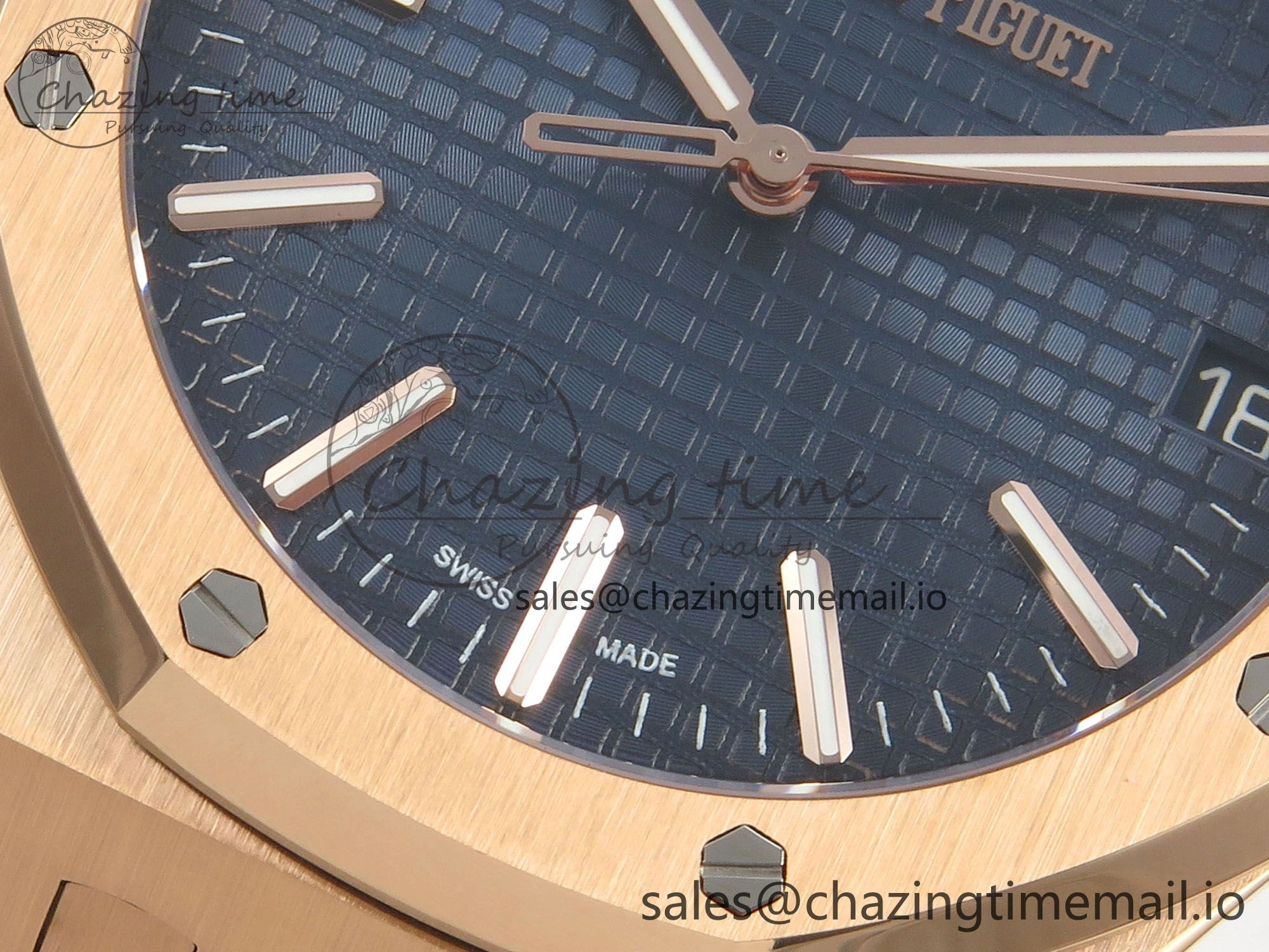 Royal Oak 41mm 15510 RG RSF 1:1 Best Edition Blue Dial on RG Bracelet SA4302 Super Clone