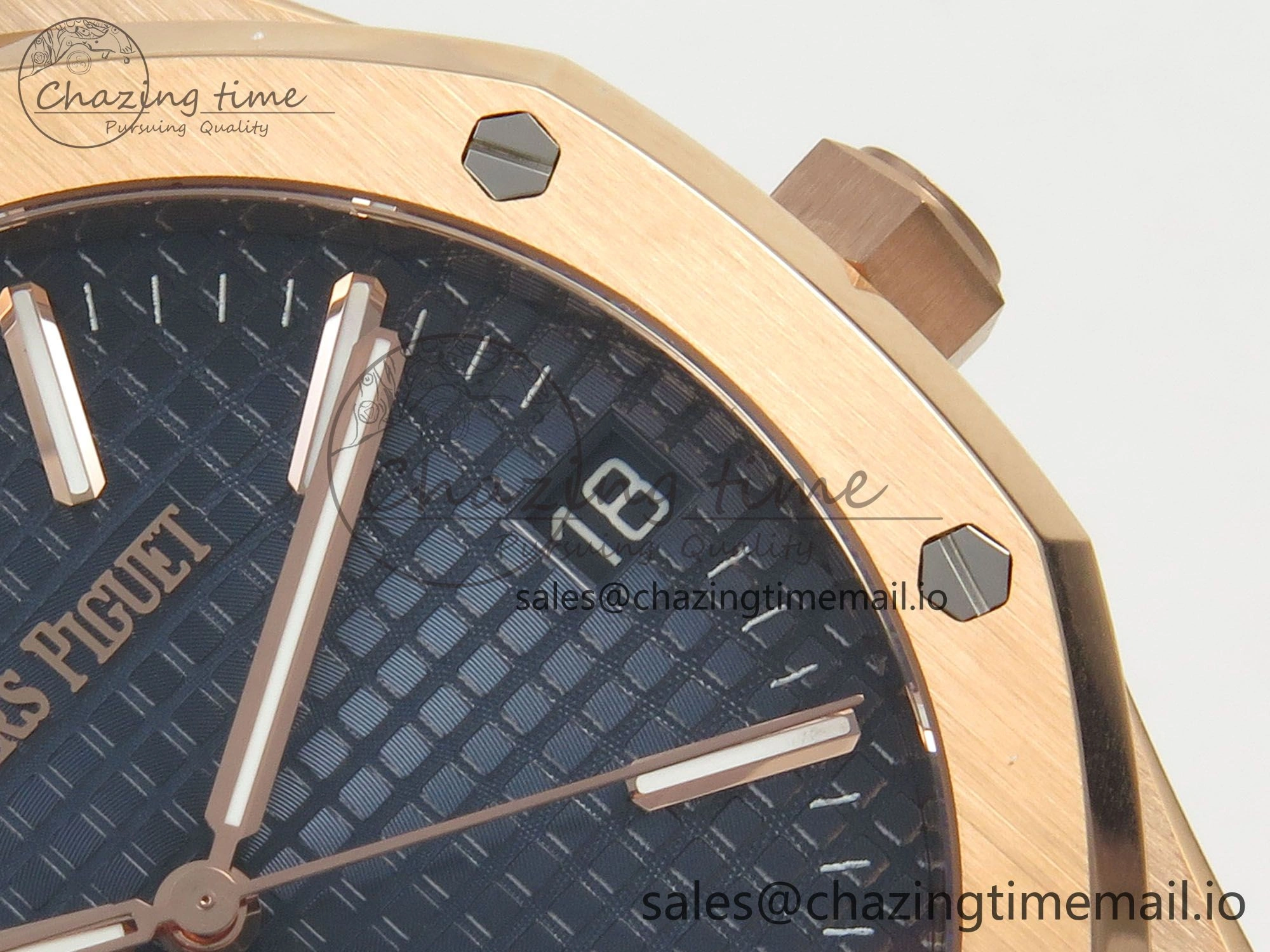 Royal Oak 41mm 15510 RG RSF 1:1 Best Edition Blue Dial on RG Bracelet SA4302 Super Clone