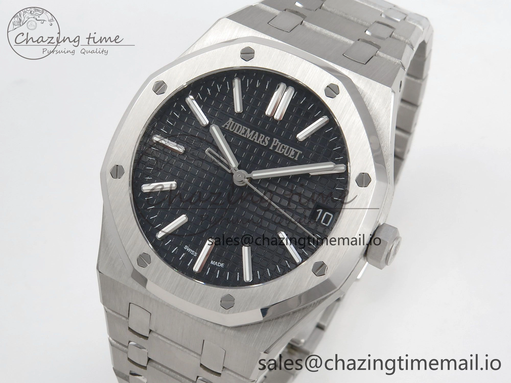 Royal Oak 41mm 15510 SS RSF 1:1 Best Edition Black Dial on SS Bracelet SA4302 Super Clone