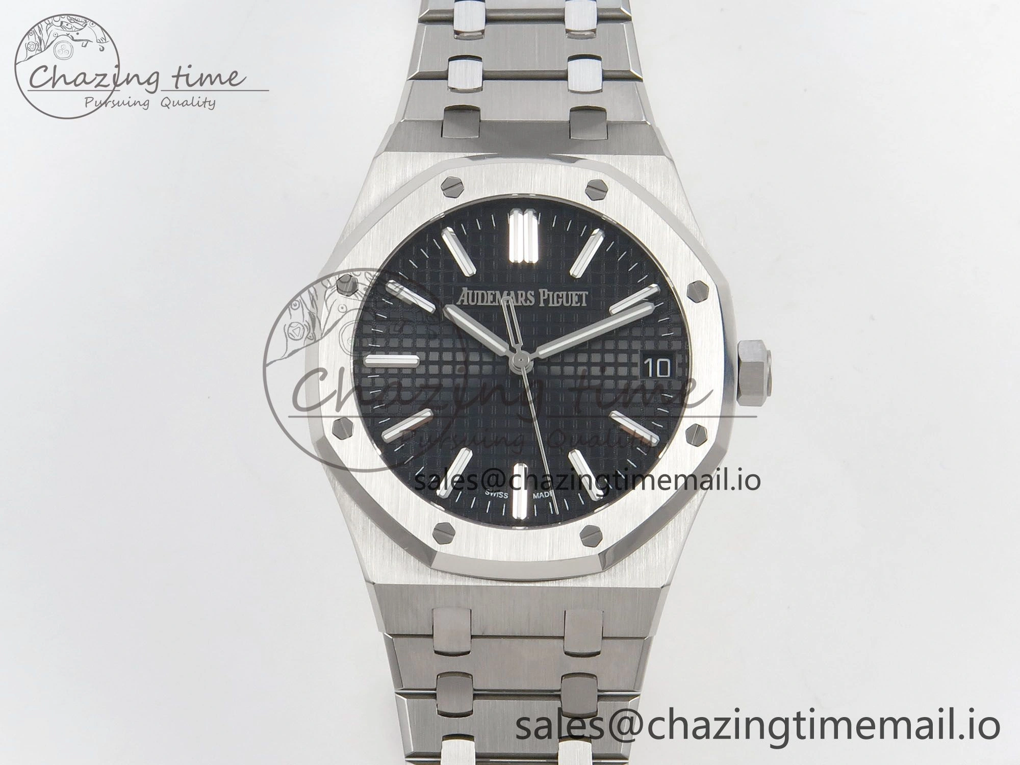 Royal Oak 41mm 15510 SS RSF 1:1 Best Edition Black Dial on SS Bracelet SA4302 Super Clone