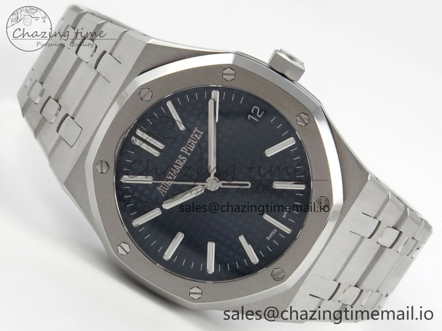 Royal Oak 41mm 15510 SS RSF 1:1 Best Edition Blue Dial on SS Bracelet SA4302 Super Clone