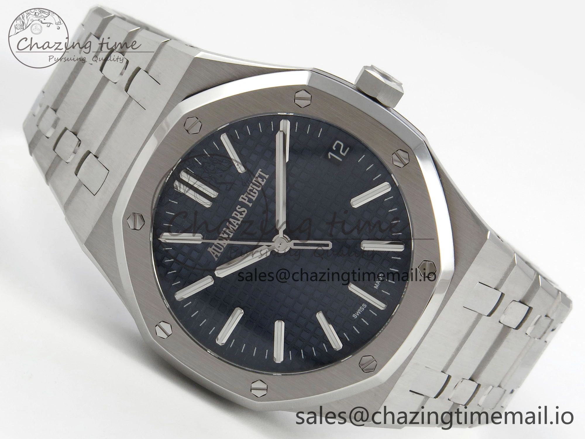 Royal Oak 41mm 15510 SS RSF 1:1 Best Edition Blue Dial on SS Bracelet SA4302 Super Clone