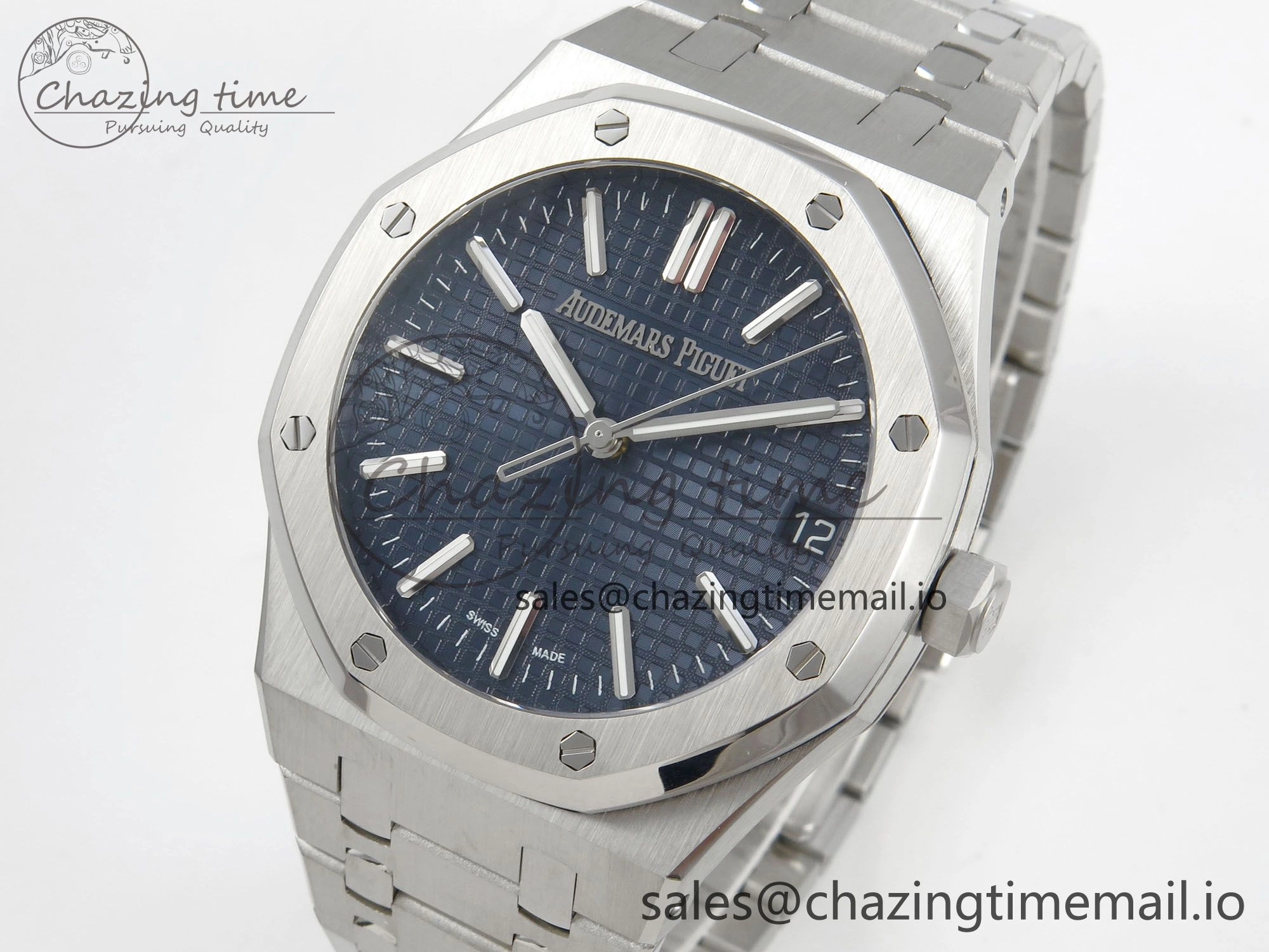 Royal Oak 41mm 15510 SS RSF 1:1 Best Edition Blue Dial on SS Bracelet SA4302 Super Clone