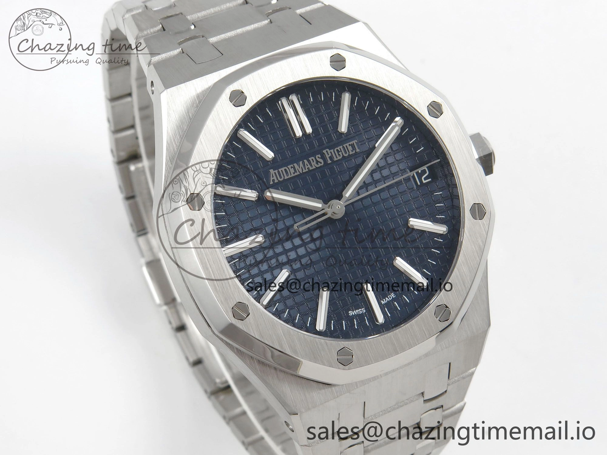 Royal Oak 41mm 15510 SS RSF 1:1 Best Edition Blue Dial on SS Bracelet SA4302 Super Clone