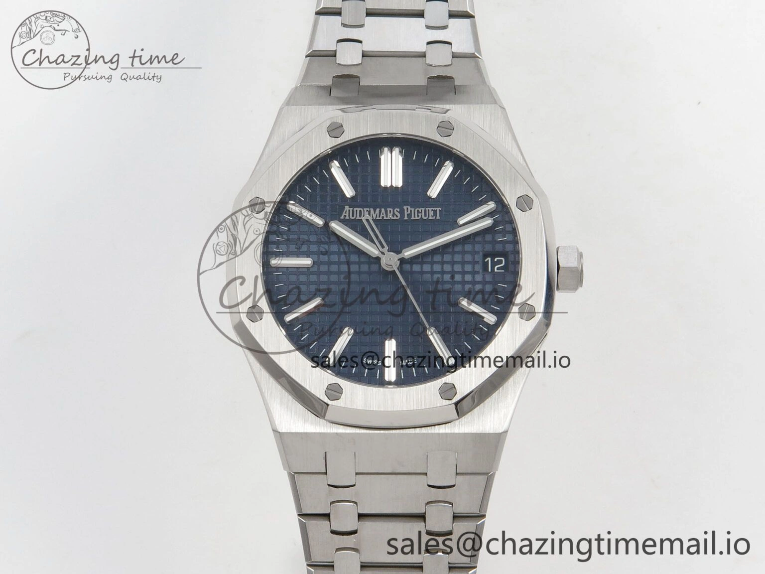 Royal Oak 41mm 15510 SS RSF 1:1 Best Edition Blue Dial on SS Bracelet SA4302 Super Clone