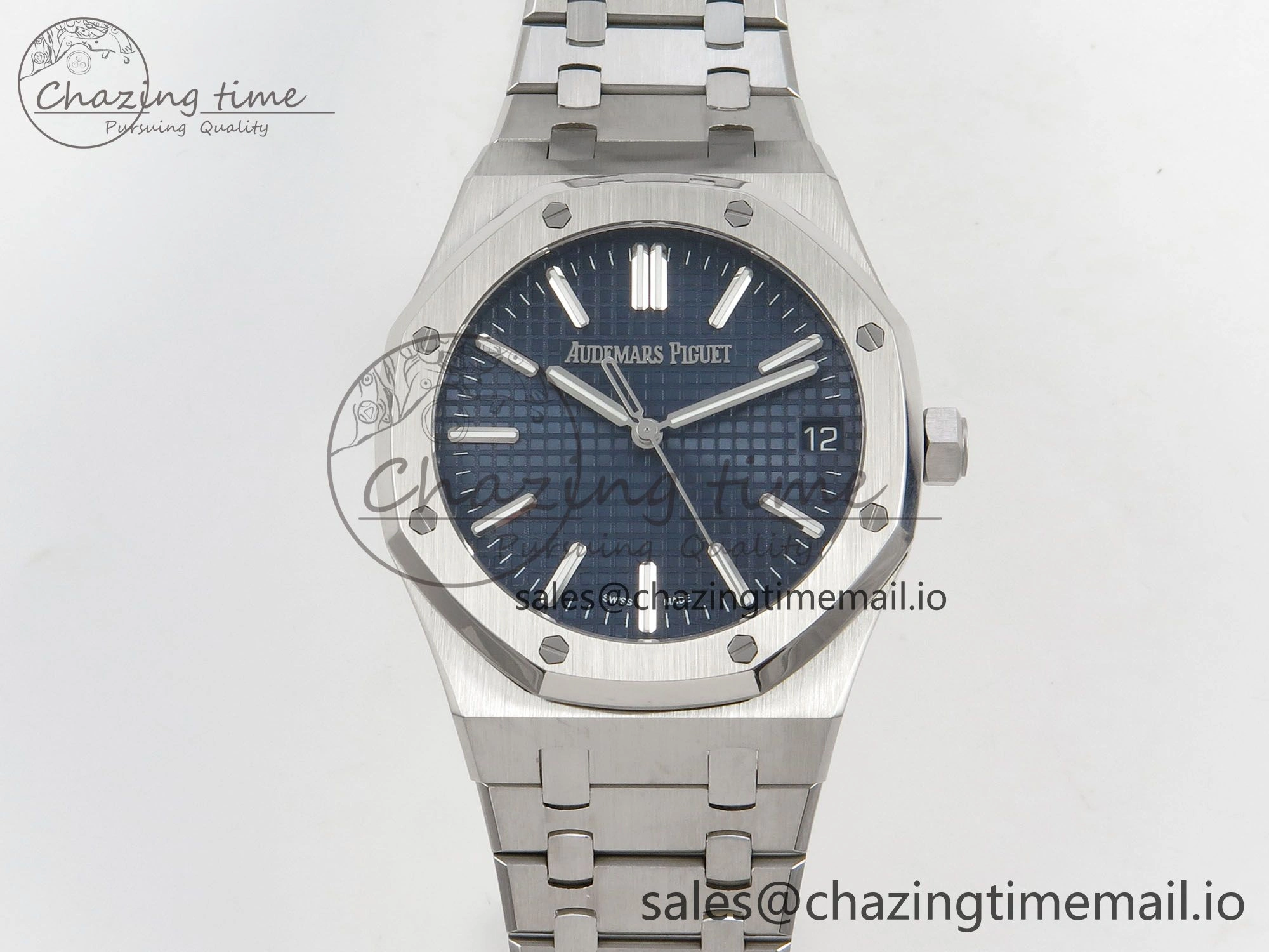 Royal Oak 41mm 15510 SS RSF 1:1 Best Edition Blue Dial on SS Bracelet SA4302 Super Clone