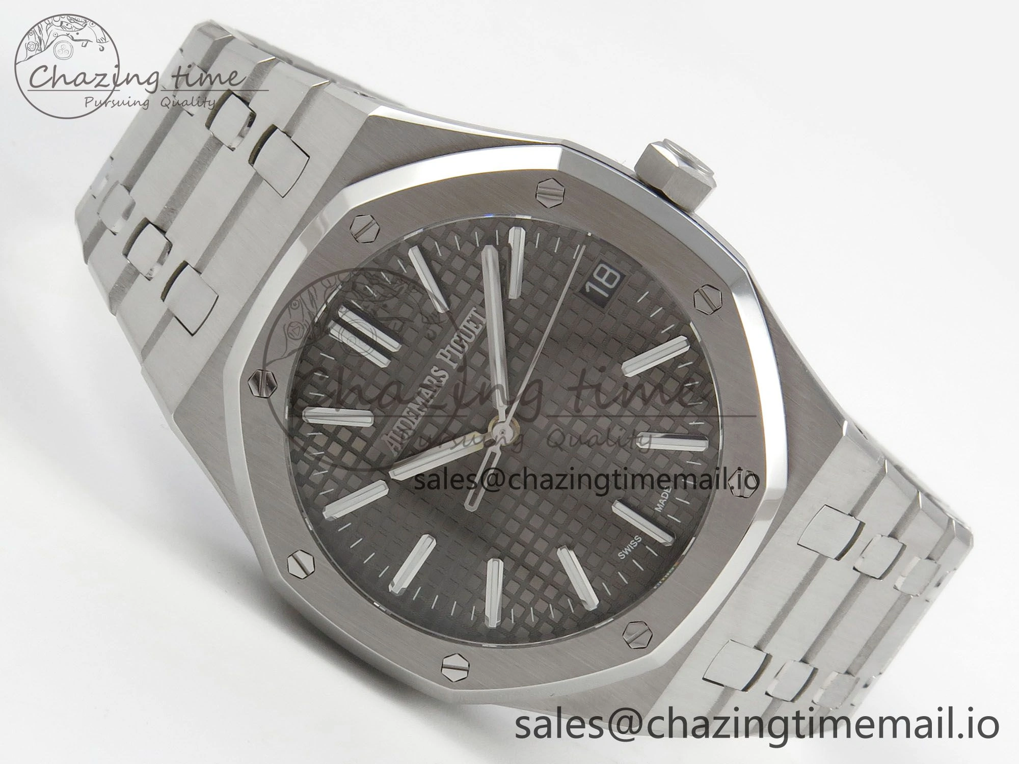Royal Oak 41mm 15510 SS RSF 1:1 Best Edition Gray Dial on SS Bracelet SA4302 Super Clone
